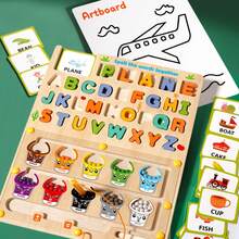 5-In-1 Magnetic Spelling Word Drawing Board, Colorful Numeric Maze, Activity Counter, Color Sorting, Fine Motor Skills Learning Toy With White Drawing Board, English Cognition Cards, Suitable For Boys And Girls Birthday Gift - Multicolor - View 4
