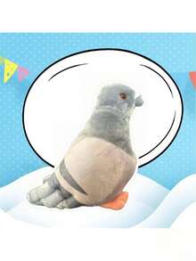Soft & Cute Plush Doll - Realistic Gray Stuffed Animal, Lifelike Pigeon Appearance With Pink Feet And Beak, Ideal Gift For Kids, Lively & Adorable Bird Design, Fun Bird Doll | Realistic Animal Figurine | Durable Plush Doll, Themed Gift, Surprise Present Boys And Girls Will Love, Party Favor - Multicolor - View 7