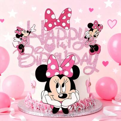 Birthday Party Decorations, Birthday Banner, Cake Decorations Set, DIY Birthday Cake Decorations Supplies