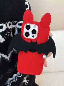 1个红色3D蝙蝠翅膀手机壳 - 蝙蝠翅膀设计，兼容 17 Pro Max/16/15/14/13，防震 - 紅色 - 查看 2