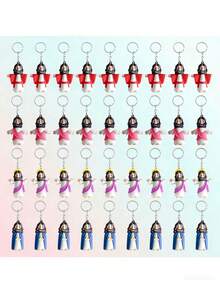 Easter Bunny Cartoon Character Keychain Pendant, Easter Gift Bag Charm Accessory - Multicolor - View 3