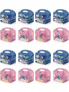 DOBBLE 6/12/24PCS Cartoon Anime Figure Stitch Image Party Gift Box 3D Paper Bag Biscuit Candy Bag Anime Figure Stitch Theme Birthday Party Supplies Favors Gift Cake Box - Multicolor - View 1