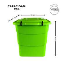 Caja organizadora De Clip Plástica Multiusos 20 Litros, Caja de almacenamiento de plástico para habitaciones, cocina, baño - Azul menta - Ver 3
