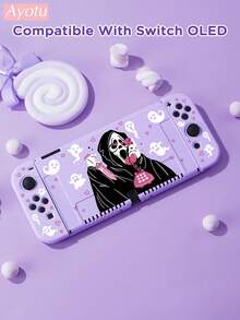 Compatible With New Switch 2 (2025)/Switch NS/Switch OLED, Shark, Space, Strawberry, Heart-Shaped Themed Protective Case, Can Be Used On The Docking Station Without Removing The Case, Universal Game Controller Protective Cover, Anti-Fall And Anti-Scratch, Suitable For Autumn/Winter, Back To School, Christmas, Valentine's Day And Other Holidays As Gifts - Multicolor - View 13