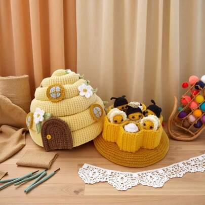 The Latest Popular Handmade Adult Kit Features A Cute And Lively Bee Honeycomb. Suitable For Modern Home Decor All Year Round, It Is An Unfinished Product That Comes With A Step-By-Step PDF Text Tutorial. This Adult Crochet Kit Is Perfect For Wedding Season Decorations, Valentine's Day, Thanksgiving, Mother's Day Souvenirs, Birthdays, And Holiday Party Gifts. Accessories Come In Random Colors.