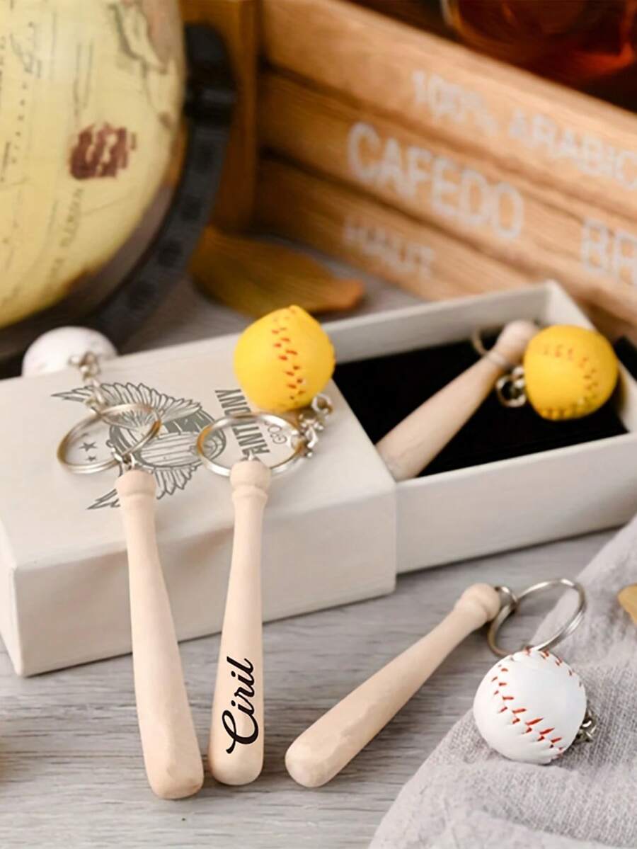 Llavero personalizado de béisbol con nombre personalizado, adecuado como regalo del Día del Padre, regalo del Día de San Valentín, mejor regalo para niños, regalo de Navidad - Multicolor - Ver 1