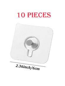 4/10/20pcs Modern Wall Mounted Practical Hooks - Easy To Install, Strong Bonding, No Drilling, Waterproof Plastic Hooks For Pictures, Photo Frames, Posters, Clocks In The Kitchen And Bathroom, Utility Hooks - A - View 7