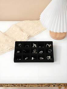 1/9pcs Jewelry Storage Box, Women/Girls Earring Organizer, Ring & Bracelet Holder, Travel Jewelry Case, Velvet Stackable Necklace Jewelry Gift Box/Tray - Multicolor - View 6