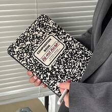 Creative Black & White Splash Ink Book-Shaped Protective Case Compatible With Apple IPad 11th Gen, IPad Pro 2025 New, IPad 10th Gen, IPad Air 7/6, 11-Inch Tablet Protective Cover With Pencil Slot, Fashionable Design For Girls - Black and White - View 6