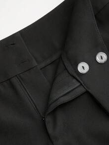 Fashionable Wide Leg Pants, Black Casual Loose Long Trousers, Versatile Office Lady Style Spring - Black - View 5