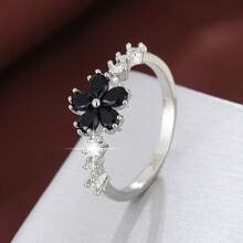 1pc Fashion Flower Design Cubic Zirconia Inlaid Women's Ring - Multicolor - View 25