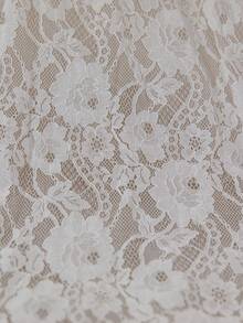 Elegant Lace Contrast Mesh Off-Shoulder Spaghetti Strap Trailing Wedding Dress - Beige - View 6