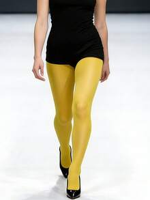 Vớ nữ Aurora Horse Oil Sexy 1 đôi - Vớ mỏng, mềm mại và dưỡng ẩm, thích hợp mặc hàng ngày, đi mua sắm, hẹn hò và tạo phong cách thường nhật. - Màu vàng - Xem 10