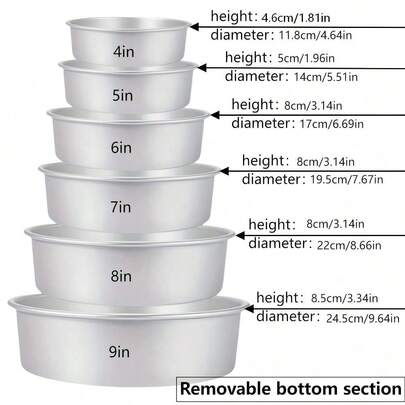 1pc/3pcs Set Removable Bottom Round Aluminum Cake Mold, Non-Stick Circular Cake Baking Mold, Sponge Cake Baking Mold, Mousse Cake Baking Mold, Baking Mold, Non-Stick Aluminum Cake Mold, Professional Baking Tool, Reusable, Suitable For Home Oven Baking, Essential Baking Tool For Kitchen, Perfect For Birthday, Wedding And Holiday Gatherings