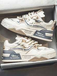 Zapatillas deportivas elegantes para hombre,Zapatillas de tenis para hombre con diseño artístico original y estilo graffiti moderno,Ideal para desplazamientos diarios, actividades al aire libre, reuniones, uso durante todo el año, muy práctico y con un estilo versátil para múltiples ocasiones. - Beis - Ver 3