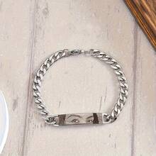 Customized Product: 1 Piece Of Fashionable Stainless Steel Women's Chain Bracelet, Card Bracelet, Personalized Picture. Your Eyes Are Suitable For Valentine's Day Gift - Multicolor - View 5