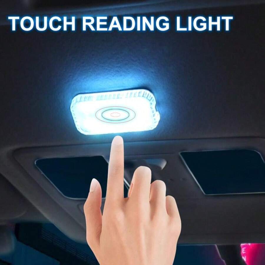 Luz de Toque LED, Iluminação Interna de Carro Sem Fio Miniatura, Teto/Telhado, Lâmpada de Leitura, Soleira da Porta, Caixa de Armazenamento, Carregamento USB