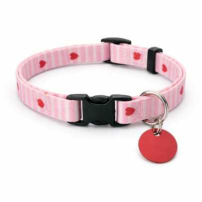Coleira para gatos com plaquinha de identificação ajustável pet
