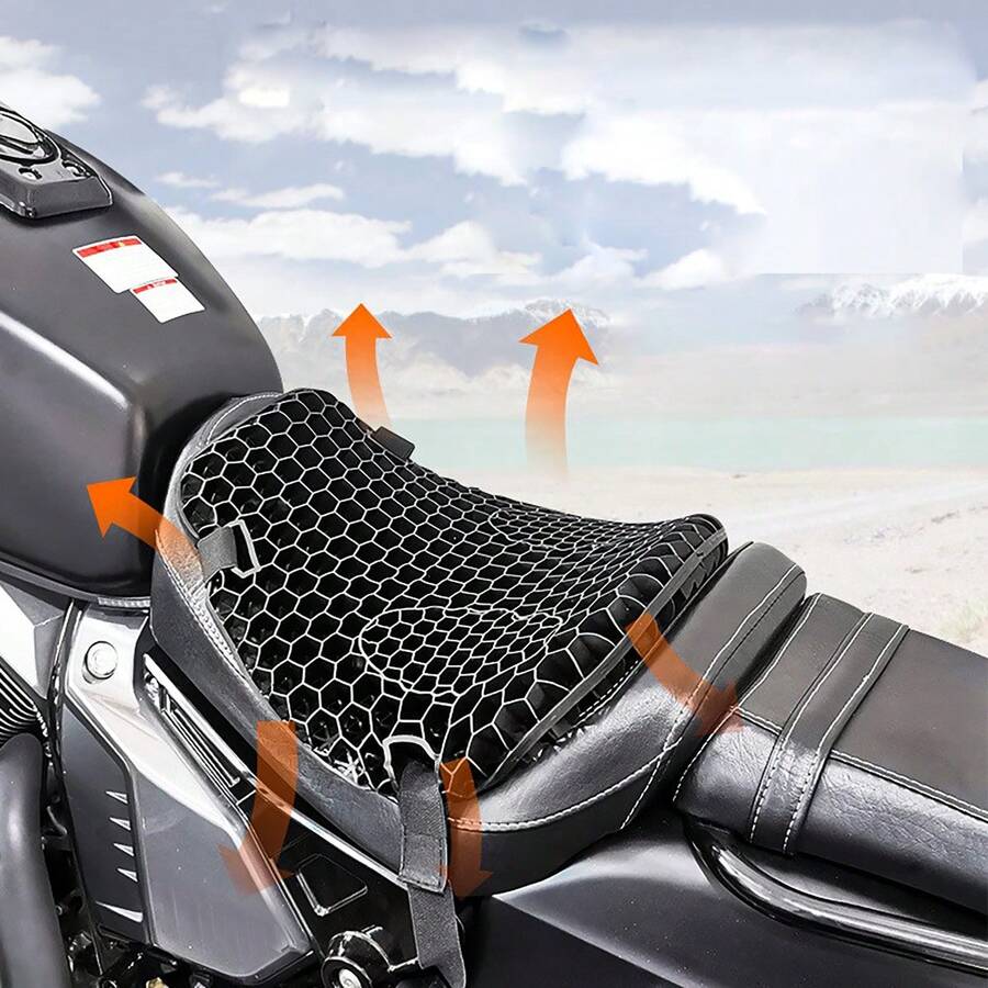 Universal Motorcycle Gel Seat Cushion 3D Honeycomb Shock Absorbing Pad, Comfortable For Long Rides - Motorcycle Seat Cushion - View 1