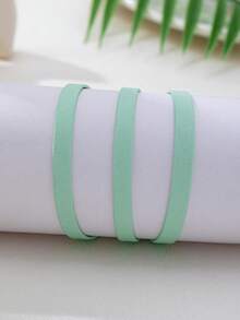 1 chiếc vòng tay bản rộng đa năng, họa tiết sọc rỗng, tối giản, nhiều màu sắc. - Màu xanh nhạt - Xem 5