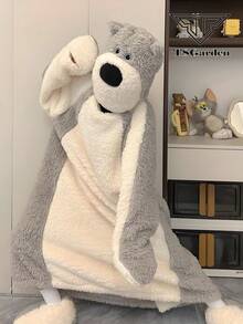 Cute Dog Nightwear Robe, Adorable Loungewear, Soft And Comfortable Pajamas, Super Warm For Spring, Autumn And Winter - Light Grey - View 2