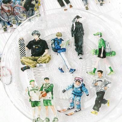 每包30张，卡通图案，贴纸套装，创意DIY材料包，可用于装饰手机壳、剪贴簿、相册、明信片、笔记本、生日礼物，培养手工技能，复古贴纸套装