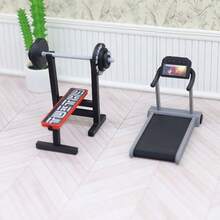 1:12 比例微缩健身器材模型，迷你跑步机/杠铃，逼真健身器材模型，微景观健身房装饰道具，装饰配件，娃娃屋健身装备 - 彩色 - 查看 5