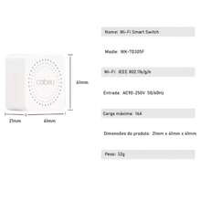 Mini Interruptor Inteligente 16a Wifi Automação Alexa Branco - Branco - Visão 5