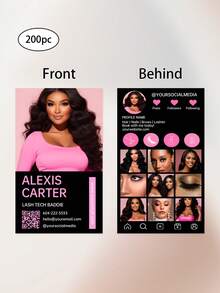 200pcs Customized Business Cards, Professional Work Cards, Suitable For Online Marketing And University Style, Beauty Salon, Barbershop And Nail Salon Cards, Exclusive VIP Card, Customized Business Cards - Double-Sided Printing, Customized Images Or Information, Beauty Business Cards - A - View 14