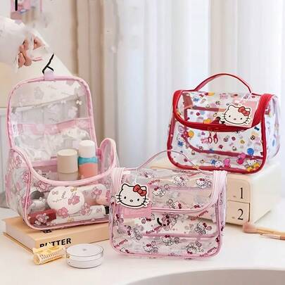 Bolso de mujer transparente de la serie , bolso decorado con estampado lindo y de gran capacidad para almacenamiento