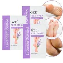 GZE薰衣草香氛足膜，专业居家足部护理，去除死皮和老茧，令双足柔软光滑，使用方便，数日见效，内含2片，每片35毫升 - 紫色 - 查看 5