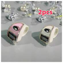 1 قطعة خاتم إلكتروني محمول خفيف الوزن مزين بالراين ستون، عداد خرز الصلاة، عداد متعدد الأغراض، خاتم فاخر أنيق، عداد محمول مناسب للرجال والنساء، هدية مثالية للمناسبات والعد الصلاة - متعدد الألوان - مشاهدة 38