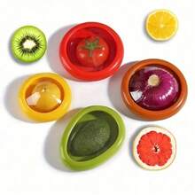 SOKANY Frascos reutilizables para almacenamiento de alimentos (1/4 paquetes), con tapas de TPU elásticas, lavables, mantienen los alimentos frescos, para almacenamiento en la cocina. - Multicolor - Ver 9