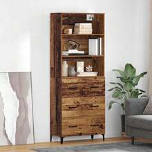 vidaXL Highboard Altholz 69,5 X 34 X 180 Cm Holzwerkstoff - Gelb - Übersicht 1