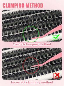 280-Piece Large-Capacity Eyelash Extension Kit, Thick And Soft Lash Clusters, DIY Eyelash Extensions, 10-16mm Fluffy, Thick, Curled Mixed Lash Clusters, Natural And Realistic False Eyelashes, Eyelash Growth Kit - D - View 7