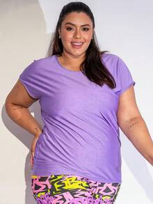 Plus Size Sports Tees & Tanks - Bụi tím - Xem 6