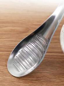 1PC Multifunctional Ginger Grater Spoon, Stainless Steel Garlic Grinder For Cooking & Baby Food Prep(L,S) - Multicolor - View 10