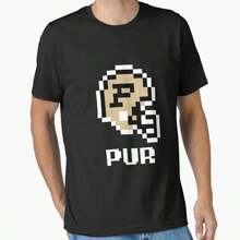 Purdue University Boilermakers (Tecmo SuperBowl Football Helmet) Essential T-Shirt - 黑色 - 查看 1