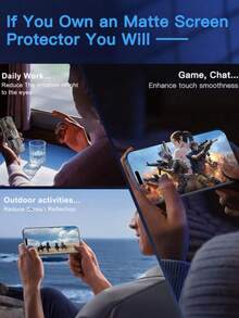 3pcs Matte Anti-Peeping Screen Protector, Compatible With IPhone 17 Pro Max/17 Pro/17 Air/17, 16e/16 Pro Max/16 Pro/16 Plus/16, 15 Pro Max/15 Pro/15 Plus/15, 14 Pro Max/14 Pro/14 Plus/14, 13 Pro Max/13 Pro/13/13 Mini, 12 Pro Max/12 Pro/12/12 Mini, 11 Pro Max/11 Pro/11 And Other Series - Black - View 8