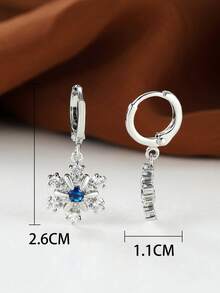 Vanel 1 Pair Fashionable Snowflake Design Pendant Earrings, Women's Fashion Earrings - earrings - View 4