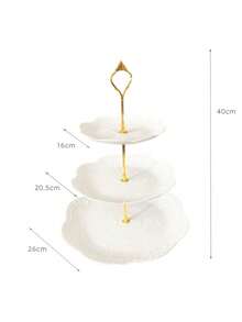 [Cake Stand Cupcake] Cake Stand, Cupcake Stand 3 Double-Layer, 3 Three-Layer, 4 Appetizer Trays Suitable For Birthdays, Weddings And Other Parties - White - View 14