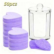 Compressed Cellulose Heart Shape Facial Sponges Natural Cosmetic Spa Sponges Reusable For Facial Cleansing Exfoliating - Coral Pink - View 39