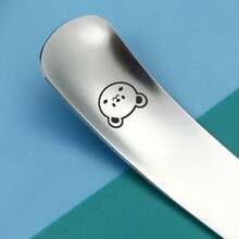 304不锈钢长柄勺，可爱卡通图案，可重复使用搅拌勺，甜点冰淇淋水果餐具用具 - 彩色 - 查看 8