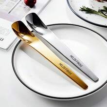 304不锈钢长柄勺，可爱卡通图案，可重复使用搅拌勺，甜点冰淇淋水果餐具用具 - 彩色 - 查看 3