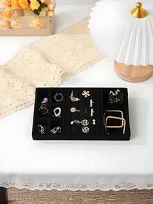 1/9pcs Jewelry Storage Box, Women/Girls Earring Organizer, Ring & Bracelet Holder, Travel Jewelry Case, Velvet Stackable Necklace Jewelry Gift Box/Tray - Multicolor - View 15