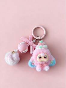 Novo Chaveiro Fofo Mini de Pelúcia e Plástico, Acessório de Moda Cartoon, Pingente de Bolsa, Adequado para Festa, Feriado, Pequeno Presente - Multicolorido - Visão 5