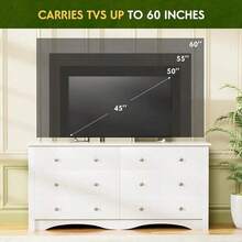 Flamaker 6 Drawer Double Dresser, Wide Wood Chest Of Drawers Storage Tower Storage Living Room Bedroom - 棕色 - 查看 4