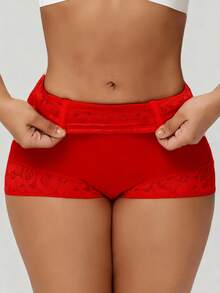Christmas Women Shapewear, Classic Everyday Wear Butt Lifting Shaping Panties - Red - View 5