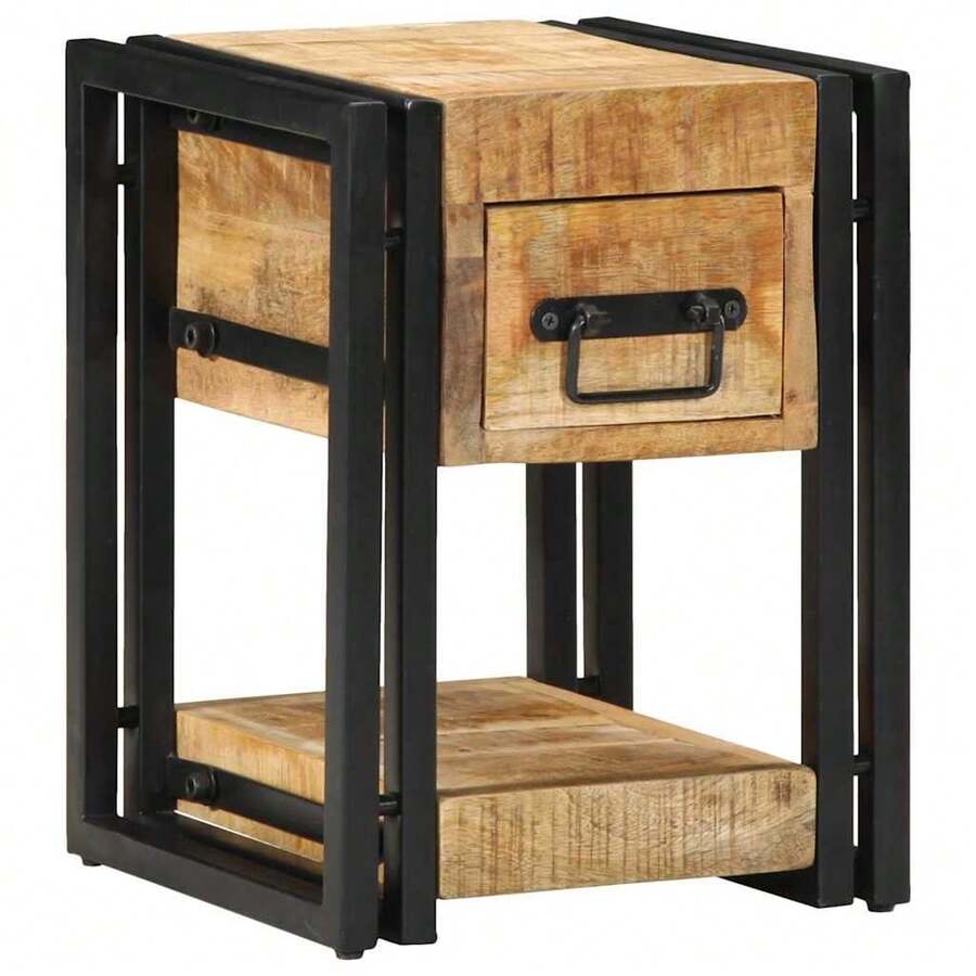 vidaXL Nightstand 2 Pcs Brown 30 X 30 X 40 Cm Solid Wood Mango - Yellow - View 1