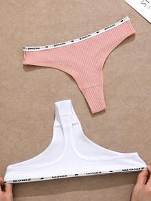 Bộ 5 chiếc quần lót dây gợi cảm dành cho nữ, không đường may, mềm mại, thân thiện với da, cạp thấp, kiểu dáng tối giản. - Nhiều màu - Xem 4